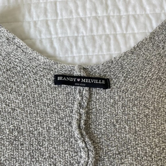 Brandy Melville Open Knit Long Sleeve Cardigan Light Gray - Picture 3 of 3
